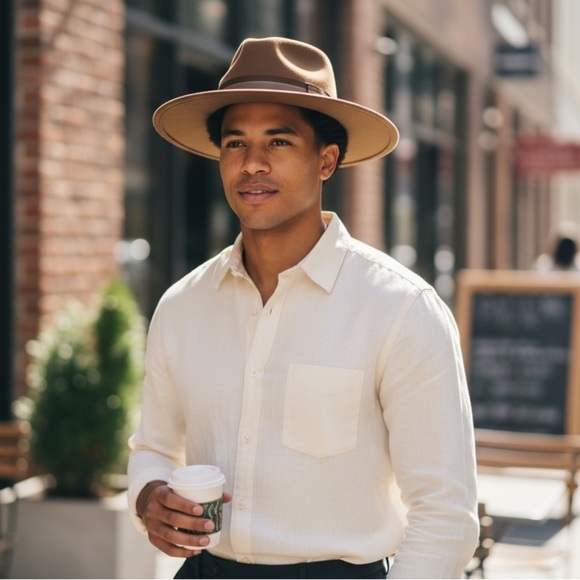 HAT ATTACK Tan Wool Fedora Hat main image 8